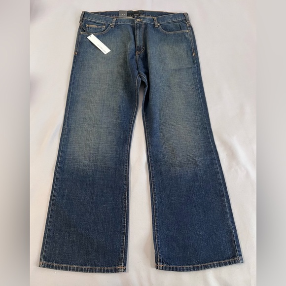 Calvin Klein Jeans Men's 38x30 Blue Dark Wash Straight Leg Jeans 100% Cotton NWT - Picture 1 of 10